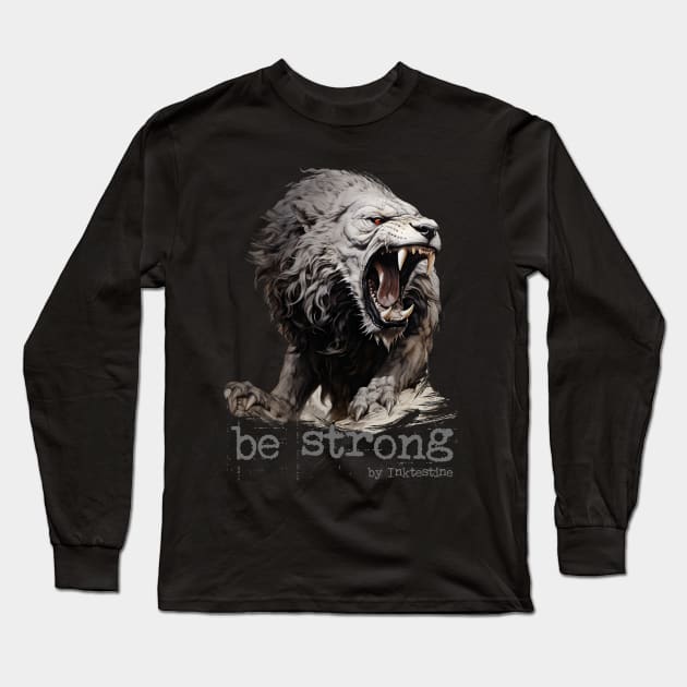 Lion Long Sleeve T-Shirt by Inktestine